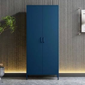 Gardróbszekrény FLAVIO, 800 x 1850 x 450 mm, Modern: sötétkék
