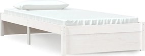 vidaXL Single fehér tömör fa ágykeret 90 x 190 cm
