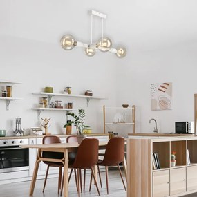 Csillár rúdon ASTRID 4xE27/60W/230V fehér