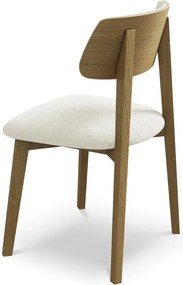 Krémszínű tömörfa étkezőszék Niu – Makamii