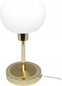 Arany asztali lámpa fehér kerek üveg Led lámpabúrával Cave Italux