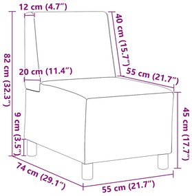 barna művelúr kanapéfotel 55 cm