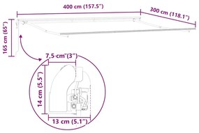 Napernyő Fehér 4 × 3 m Fém