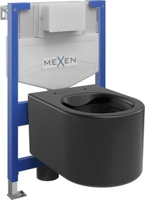 Mexen Sofia süllyesztett WC készlet Fenix XS-F WC csészével, fekete matt - 6803354XX85