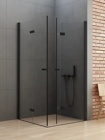 New Trendy New Soleo Black zuhanykabin 90x80 cm négyszögletes fekete félmatt/átlátszó üveg D-0234A/D-0239A