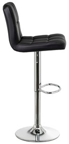 Fekete bőr utánzat állítható magasságú bárszék szett 2 db-os (ülésmagasság 93 cm) – Casa Selección