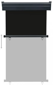 fekete erkély oldalnapellenző 105 x 250 cm