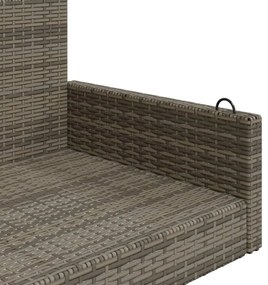 szürke polyrattan hintapad 119x56x48 cm