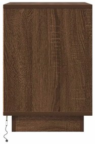 2 db barna tölgyfa éjjeliszekrények LED világítással 38x34x50cm