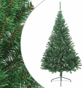 vidaXL zöld PVC fél műkarácsonyfa állvánnyal 180 cm