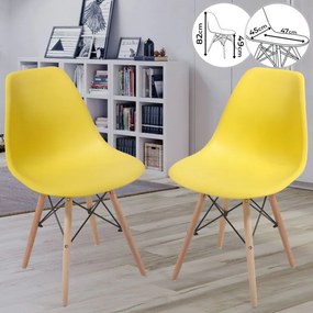 Étkezőszék készlet műanyag 2db - sárga