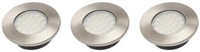 LED Lámpatest, BARRI 3-as szett, meleg fehér, 69mm, 12V, 80lm, 45W, kábellel, alu elox