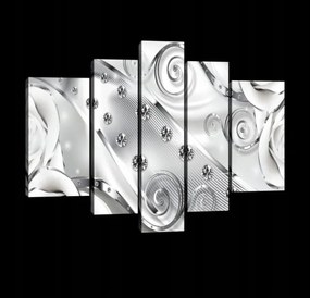 Vászonkép 170x100 Rózsa gyémántok ezüst szürke fehér modern elegáns