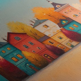 Kép - Őszi falu (70x50 cm)