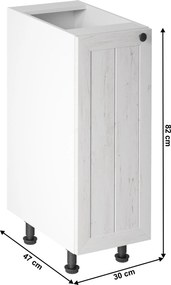 alsószekrény D30, balos, fehér/sosna andersen, PROVANCE