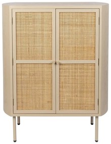 Krémszínű rattan szekrény 80x100 cm Amaya – White Label