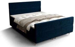 Franciaágy Boxspring 140 cm Flu plus (sötétkék) (matraccal és tárolóhellyel). 1046566