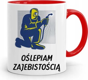 Piros Hegesztő Bögre Vakító Nyomtatott Mintával