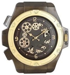 Loft nagyméretű falióra mozgó fogaskerekkel 47x6,4x52 cm arany