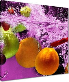 Vászonkép 50x50 Gyümölcsök esnek a vízbe