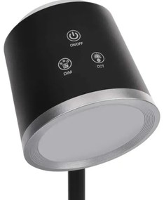 LED Dimmelhető újratölthető asztali lámpa 4in1 LED/6W/3,7V 3000K/4000K/6500K fekete