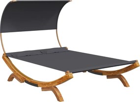 vidaXL kültéri antracit baldachinos hajlított fa nyugágy 165x203x126cm
