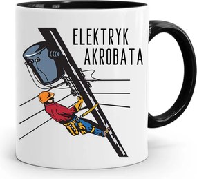Bögre Fekete Ajándék Villanyszerelő Akrobata nyomott mintával