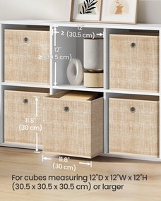 Hordozható tárolódobozok, 6 darabos szett, hajtogatható, homokbézs színben