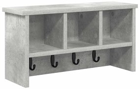Fali Kabáthorog polcokkal Beton szürke 50 x 16 x 26 cm Faanyag