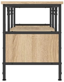 sonoma tölgy színű szerelt fa és vas TV-szekrény 100x35x45 cm