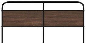 barna tölgy színű acél és szerelt fa fejtámla 180 cm