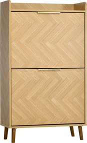 HOMCOM 2-ajtós cipőszekrény, vintage stílusú cipőtároló, kis bejárathoz, nappaliba, hálószobába, 70 x 30 x 120 cm | Aosom