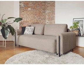 Világosbarna kordbársony kinyitható-tárolóhelyes kanapé 244 cm Arcadova – ELTAP