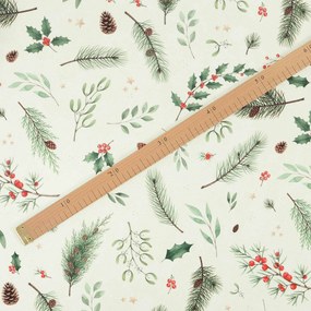 Goldea karácsonyi teflon szövet terítőknek - téli ágacskák 160 cm