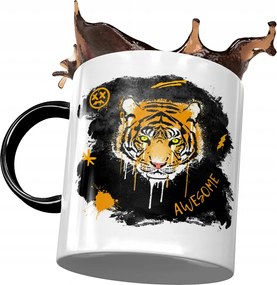 Fekete Bögre Tigris Édes Ajándék Nyomtatott Fotóval