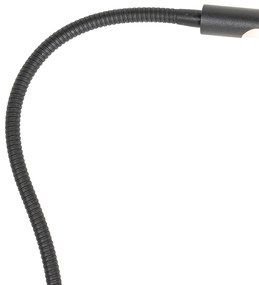 Szorító asztali lámpa fekete, LED-del és érintőképernyős dimmerrel - Lionard