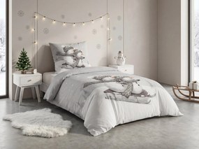 3D ágyneműhuzat Renforcé pamutból FROSTY szürke, 100% pamut Ágyneműhuzat mérete: 80 x 80 cm | 135 x 200 cm