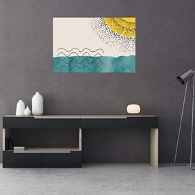 Kép - Absztrakt festmény a strandról N⁰1 (90x60 cm)