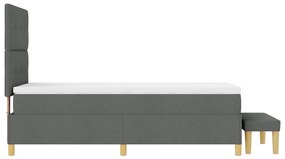 Boxspring Ágy matraccal és paddal Sötétszürke 100x200 cm Szövet
