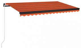 narancssárga és barna kézzel kihúzható napellenző 450 x 350 cm