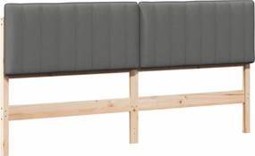 vidaXL Kárpitozott fejtámla fejtámlával Barna és Világosszürke 180 cm
