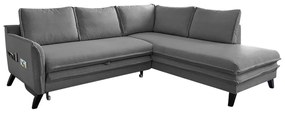 Charming Charlie L sötétszürke kinyitható sarokkanapé, jobb oldali - Miuform