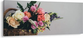 Egy kosár virágokkal képe (120x50 cm)