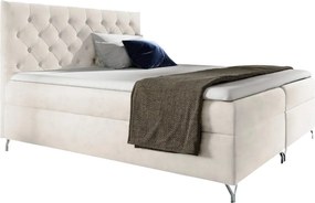 Boxspring ágy, 120x200, fehér Velvet szövet, GULIETTE + ajándék