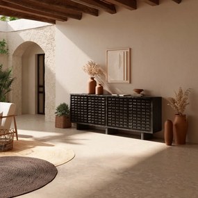 Fekete mangófa komód 200x80x40 cm Inaya – MOME