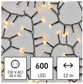 LED karácsonyi fényfüzér – süni, 12 m, kültéri és beltéri, meleg fehér, időzítő