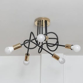 Felületre szerelhető csillár OXFORD 5xE27/15W/230V arany/fekete