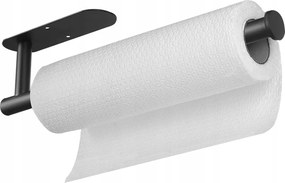 Fali Konyhai Papírtörlő Tartó, Falra Szerelhető, Öntapadós, Matt Fekete, Loft Stílus