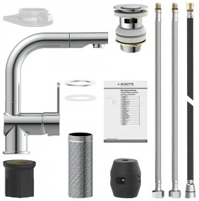 Schütte 79710 - LONDON mosogatócsaptelep kihúzható zuhanyfejjel, fényes króm