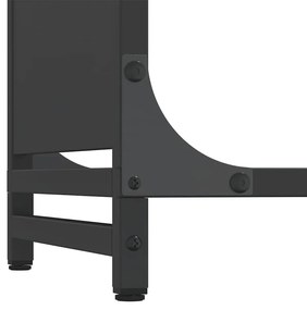 fekete hidegen hengerelt acél tűzifatároló 60x28x90 cm